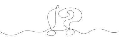 Soru ve ünlem bir satır sanatı işaret ediyor. SSS konsept vektörü. Sorgulama problemleri veya zorlukları ifade etmek için kullanılan semboller. Yanlış anlaşılmalar metaforu