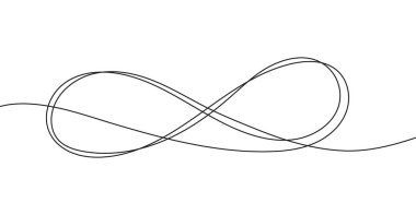 Sonsuzluk çizgisi, aralıksız grunge vektörü, eskiz tarzı. El çizimi biçiminde çerçeve çizimi