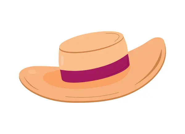 Summer Hat Collection Vector Cap Panama Hat Women Men Head — Stock Vector