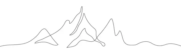 連続的なシングルライン描画スタイルで作成された山の最小のベクトルイラスト このグラフィックは 自然の風景の頑丈で雄大な美しさをキャプチャし デザインに最適です ストックイラスト