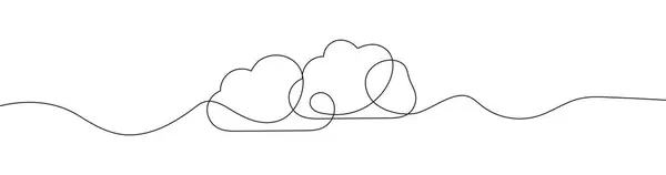 Elegante Durchgehende Linienzeichnung Einer Wolke Dargestellt Als Lineares Symbol Diese lizenzfreie Stockillustrationen