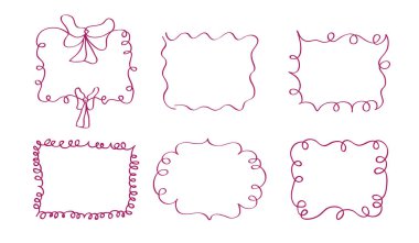 Çerçeveler elle çizilmiş. Bu koleksiyonda, boş siyah kare ve zarif çizimlere sahip dikdörtgen etiketler de dahil olmak üzere klasik resim çerçeve karalama etiketleri yer alıyor. Ana hatlar ve fotoğraf sınırları için mükemmel.