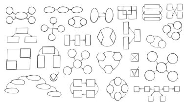 Daireler, oklar ve kare metin kutuları gibi bilgi elemanları. Kişiselleştirilebilir dizilim şemaları, akış çizelgeleri ve bilgi grafikleri oluşturmak için tasarlandı. Oyuncu el çizimi biçimi ekler