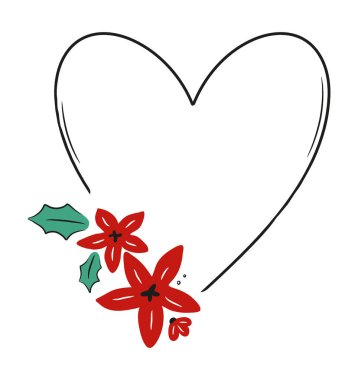 Noel çelengi narin bir çiçek tasarımı, neşeli bir karalama tarzında yapılmış. Bu dekoratif çerçeve süsleme metni için idealdir, bayram kutlamaları, şenlikli tasarımlar ve mevsimlik için mükemmeldir.