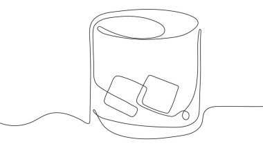 Kokteyl aralıksız sanat çizgisi illüstrasyonu. Meyve süslemeli bardakta tropikal içecekler. Bar menüleri, yaz partisi davetiyeleri veya içecek temalı tasarımlar için mükemmel..