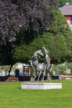 Bellinzona İsviçre - 29 Mayıs 2022: Giubiasco Ticino Kantonu 'nda yer alan bir belediyedir..