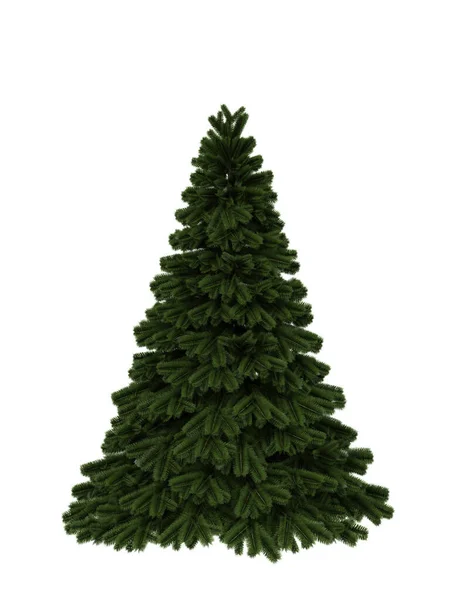 没有装饰的绿色人造圣诞树 孤立的3D插图 — 图库照片
