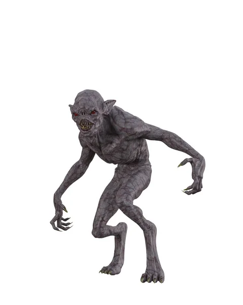 Fantasy Scary Monster Demon Creature Grey Skin Long Sharp Nails — Stock Fotó