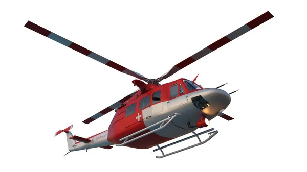 Спасательный Вертолет Пролетает Над Головой Изолированная Иллюстрация — стоковое фото