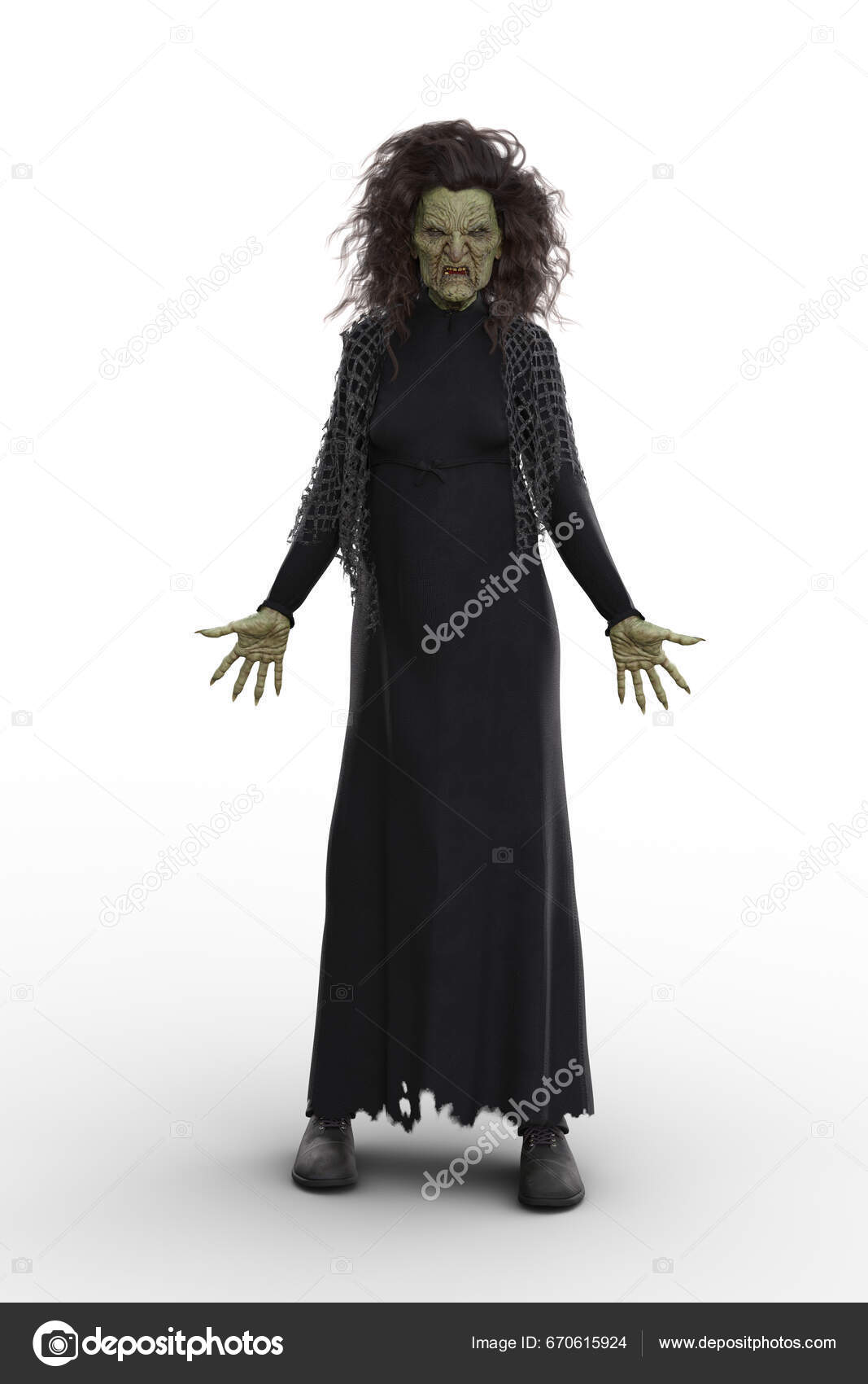 Mulher Vestida Como Uma Bruxa Feia Imagem de Stock - Imagem de