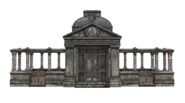 Eski taş anıt mezar binası. 3B görüntüleme izole edildi.