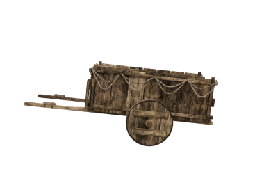 Ortaçağ ahşap arabası. 3B görüntüleme izole edildi.