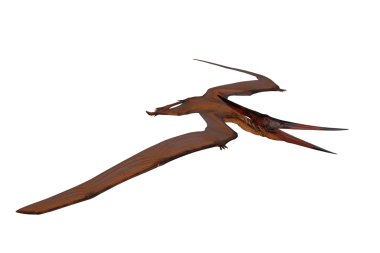 Gagası açık Pteranodon dinozor balıkçılığı. 3B görüntüleme izole edildi.