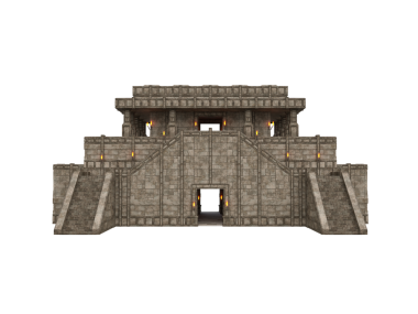 Antik bir fantezi tapınağının 3 boyutlu tasarımı..