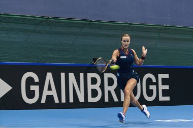 Slovakyalı Anna Karolina Schmiedlova İtalya 'dan Jasmine Paoliny ile oynuyor.