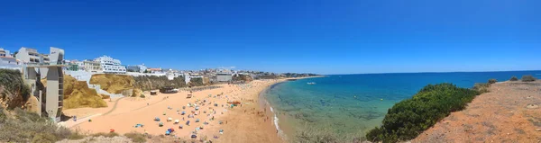 Пляж Рибалок Албуфейрі Португалія Влітку 2023 Року Панорамне Зображення — стокове фото