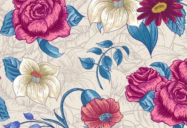 A Elegant flowers backgrounds. Classic illustration for wrappers, wallpapers, postcards