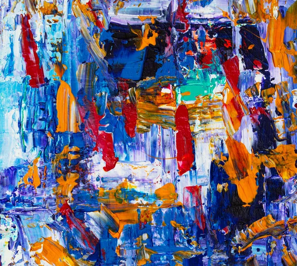 abstract background of acrylic paints in red and blue colors