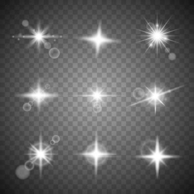 Web tasarımı ve illüstrasyonları için seçili arkaplan üzerinde lens işaret fişeği efekti