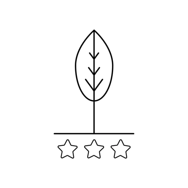 Arbre Trois Étoiles Signent Certifié — Image vectorielle