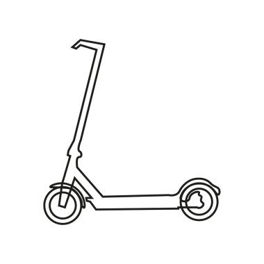 Elektrikli scooter ince çizgiler işareti. Çevre dostu ulaşım