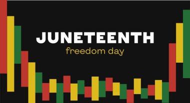 Haziran Özgürlük Günü 'nde. Bağımsızlık ya da Özgürlük Günü. 19 Haziran. Afro-Amerikan tarihi. Poster, tebrik kartı, arkaplan.