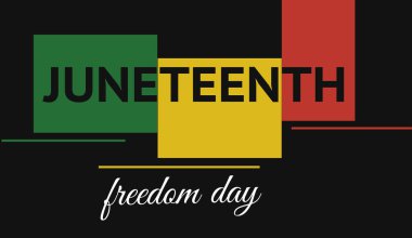 Haziran Özgürlük Günü 'nde. Bağımsızlık ya da Özgürlük Günü. 19 Haziran. Afro-Amerikan tarihi. Poster, tebrik kartı, arkaplan.