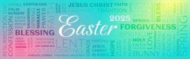 Paskalya bayrağı, kart. Mutlu Paskalya resimleri. Kelimelerle etiketlenmiş bulut Paskalya, İsa Mesih, kutsama, af, aşk, tavşan