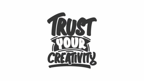 Confia Sua Criatividade Citação Tipografia Motivacional — Vídeo de Stock