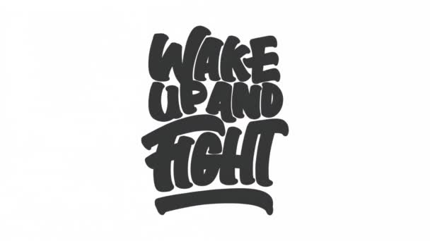 Ξυπνητούρια Και Πολεμοσ Motivational Typography Απόσπασμα — Αρχείο Βίντεο