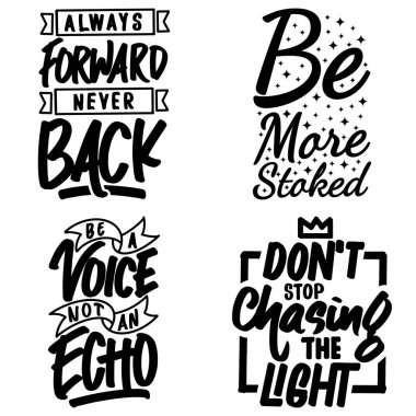 Tişört, Kupa, Poster ya da Diğer Ticari Mallar İçin Motivasyonel Tipografi Paketi.