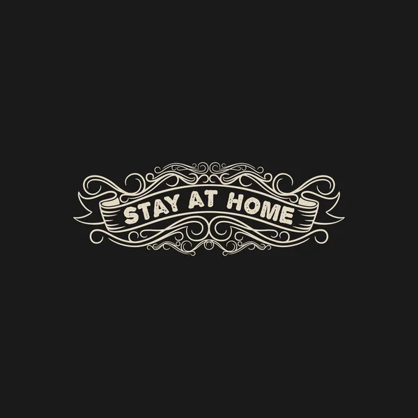 Stay Home Covid Типография Цитата Дизайн Футболки Кружки Плаката Другого — стоковый вектор