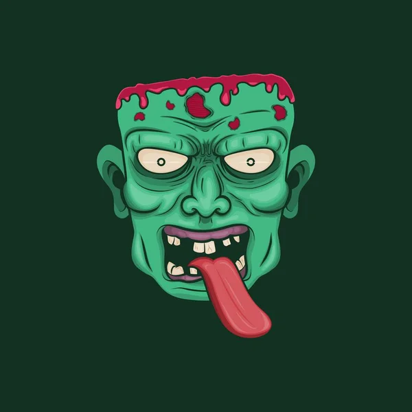 Angry Zombie Skull Und Zombie Typografie Zitat Design Für Shirt — Stockvektor