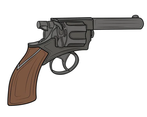 Pistol Revolver Isolate White Background — Stock Vector