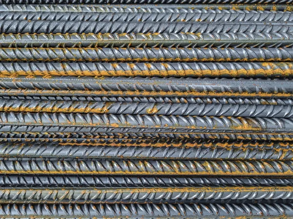 Eisenstangen Auf Baustelle Festgeschraubt Hohe Preise Arbeitsmaterialkrise — Stockfoto