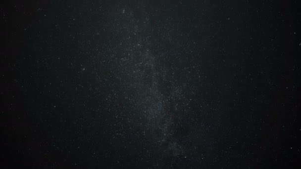 Starry Constellations Motion Rotating Stars Winter Night Sky Universe Field — Stock Video