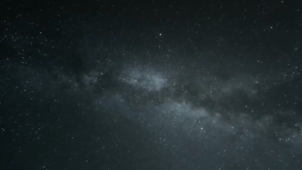 Yıldızlı Samanyolu Takımyıldızları Hareketli Evrensel Alan Dönüşlü Derin Gece Gökyüzü — Stok video