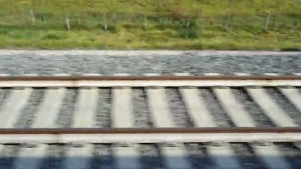 Fast Moving Railway Road Line Infrastructure Industrial Goods People Transportation — Stock Video