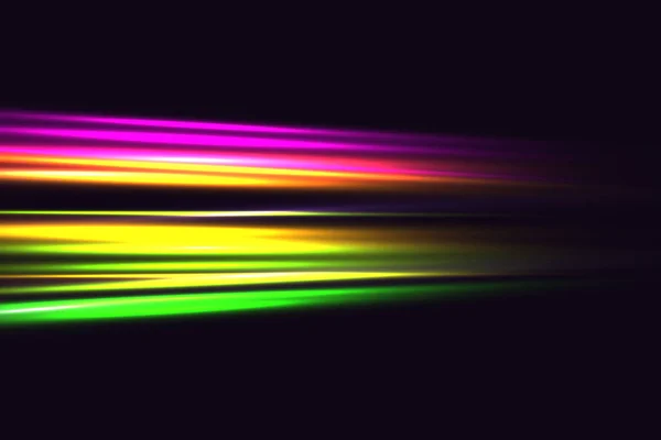Cyberpunk Light Trails Motion Light Slow Shutter Effect Vector Image — Stock Vector