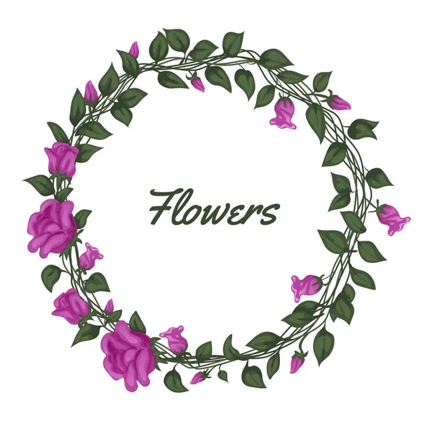 Yabani çiçeklerin çelengi. Yeşil dalları ve yaprakları olan şirin bir çelenk, ranunculus. Çerçevenin etrafında yabani otlar