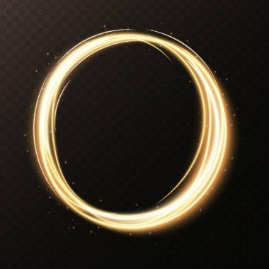 Parlak daire çizgileri. Ateş ışığı daireleri. Soyut ışık hızı hareket efekti.