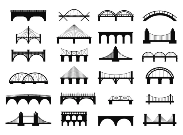 Bridge Arch Icons Symbols Bridge Vector Icon Set — Stock vektor
