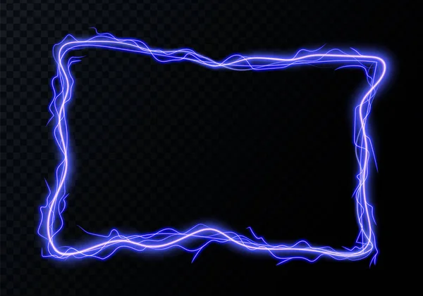 Lightning Vector Frame Curve Light Effect Line Luminous Geometric Figure — Wektor stockowy