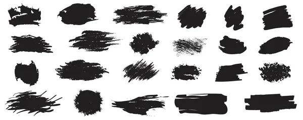 Vektor Schwarze Farbe Pinselstrich Pinsel Linie Oder Textur Schmutzige Künstlerische — Stockvektor