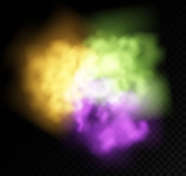 Holi Farbpulver Farbexplosion Realistisch Farbkleckse Mit Partikeln Vektor Realistische Reihe — Stockvektor