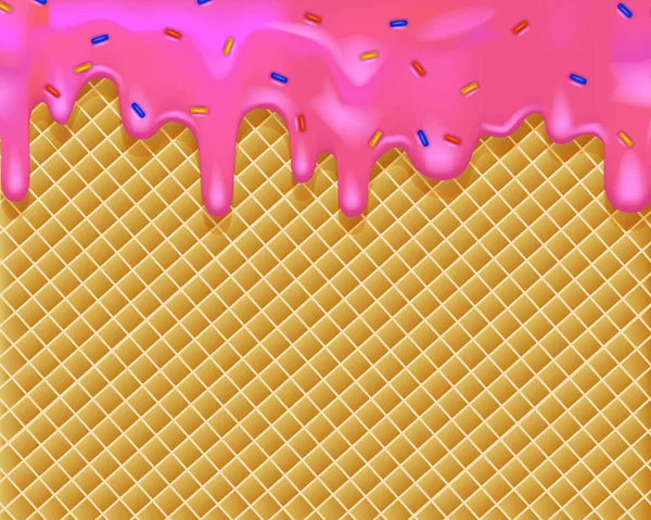 Ροζ Γλάσο Που Στάζει Πολύχρωμα Τρούφα Γάνωμα Ντόνατ Γλυκιά Κρέμα — Διανυσματικό Αρχείο