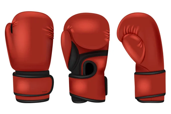 Farbe Boxhandschuhe Sport Professionelle Ausrüstung Für Punchboxer Anständig Realistisches Professionelles — Stockvektor