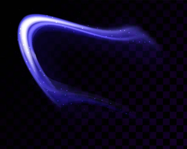 Azul Claro Twirl Curva Efeito Luz Linha Azul Círculo Azul —  Vetores de Stock