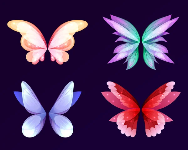 Různé Křídla Víla Motýl Pták Anděl Drak Netvor Anděl Motýlí — Stockový vektor