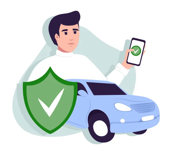 Концепція Страхування Автомобілів Автомобільний Захист Безпека Набір Безпеки Люди Захищають — стоковий вектор